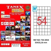 Tanex Lazer Etiket TW-2054 35x33.16 mm 100 Adet - 1