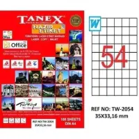 Tanex Lazer Etiket TW-2054 35x33.16 mm 100 Adet