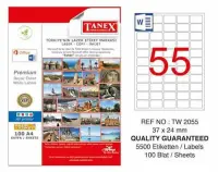 Tanex Lazer Etiket TW-2055 37x24 mm 100 Adet