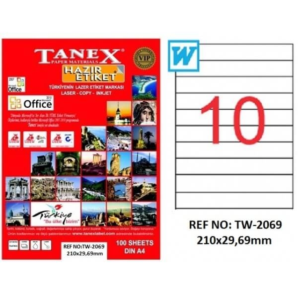 Tanex Lazer Etiket TW-2069 210x29.69 mm 100 Adet