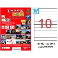 Tanex Lazer Etiket TW-2069 210x29.69 mm 100 Adet