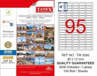Tanex Lazer Etiket TW-2095 30x12 mm 100 Adet - Tanex