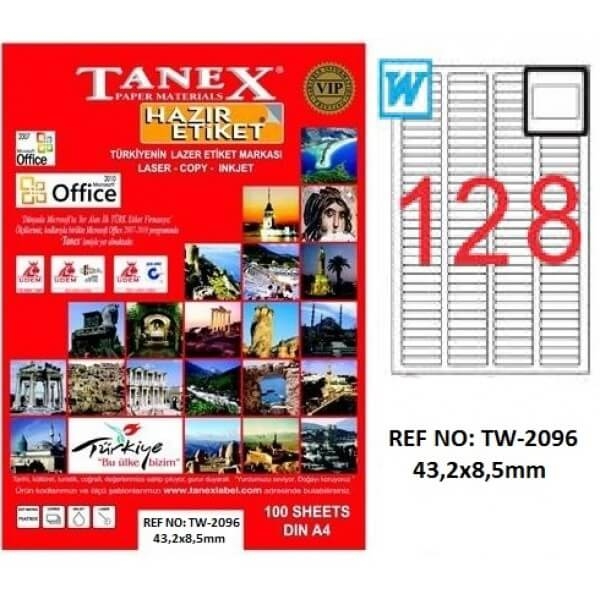 Tanex Lazer Etiket TW-2096 43.2x8.5 mm 100 Adet