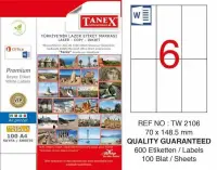 Tanex Lazer Etiket TW-2106 70x148.5 mm 100 Adet