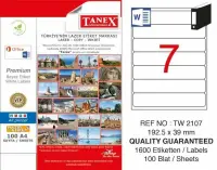Tanex Lazer Etiket TW-2107 192.5x39 mm 100 Adet