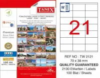 Tanex Lazer Etiket TW-2121 70x38 mm 100 Adet