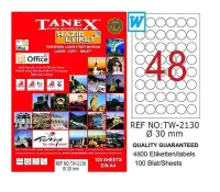 Tanex Lazer Etiket TW-2130 30 mm 100 Adet