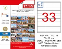 Tanex Lazer Etiket TW-2133 70x25 mm 100 Adet - 1