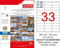 Tanex Lazer Etiket TW-2133 70x25 mm 100 Adet