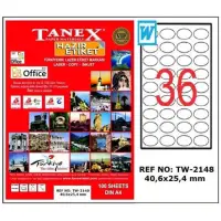 Tanex Lazer Etiket TW-2148 40.6x25.4 mm 100 Adet
