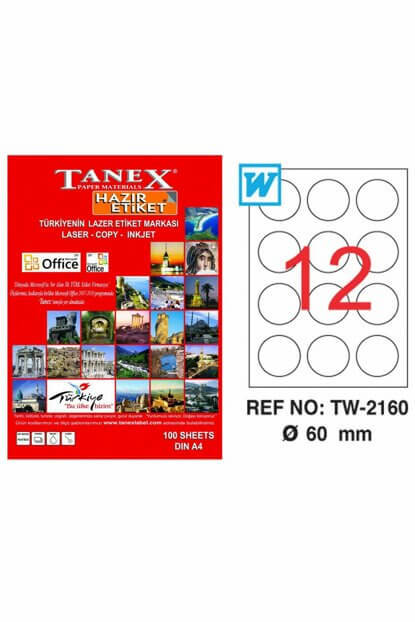 Tanex Lazer Etiket TW-2160 60 mm 100 Adet