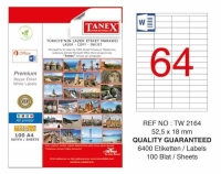 Tanex Lazer Etiket TW-2164 52.5x18 mm 100 Adet - 1