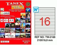 Tanex Lazer Etiket TW-2169 210x16.9 mm 100 Adet