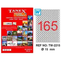 Tanex Lazer Etiket TW-2215 15 mm 100 Adet