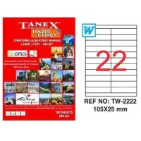 Tanex Lazer Etiket TW-2222 105x25 mm 100 Adet