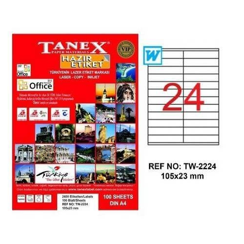 Tanex Lazer Etiket TW-2224 105x23 mm 100 Adet