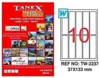 Tanex Lazer Etiket TW-2237 37x133 mm 100 Adet - 1