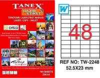 Tanex Lazer Etiket TW-2248 52.5x23 mm 100 Adet - Tanex