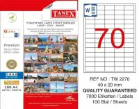Tanex Lazer Etiket TW-2270 40x20 mm 100 Adet