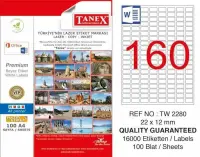 Tanex Lazer Etiket TW-2280 22x12 mm 100 Adet