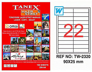 Tanex Lazer Etiket TW-2320 90x25 mm 100 Adet