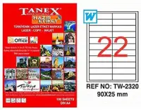 Tanex Lazer Etiket TW-2320 90x25 mm 100 Adet