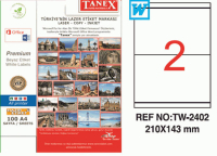 Tanex Lazer Etiket TW-2402 210x143 mm 100 Adet - Tanex