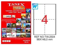 Tanex Lazer Etiket TW-2504 98x148.5 mm 100 Adet