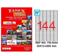 Tanex Lazer Etiket TW-2544 35x12.4355 mm 100 Adet