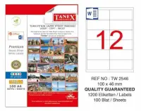 Tanex Lazer Etiket TW-2546 100x46 mm 100 Adet