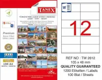 Tanex Lazer Etiket TW-2612 105x48 mm 100 Adet