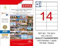 Tanex Lazer Etiket TW-2614 105x40 mm 100 Adet