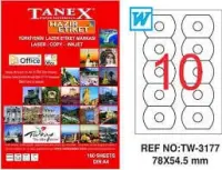 Tanex Lazer Etiket TW-3177 78x54.5 mm 100 Adet