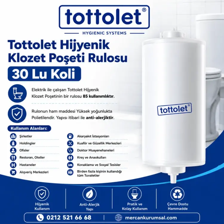 Tottolet Hijyenik Klozet Poşeti Rulosu 30 Lu Koli - Tottolet