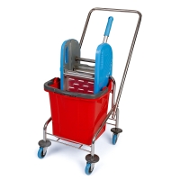 Üçtem Krom Taşıyıcı Tek Kovalı Presli Temizlik Arabası 25 Lt - Üçtem