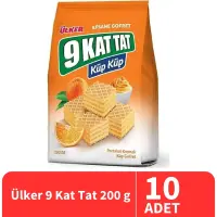 Ülker 9 Kat Tat Portakallı Küp Gofret 200 Gr 10 Adet