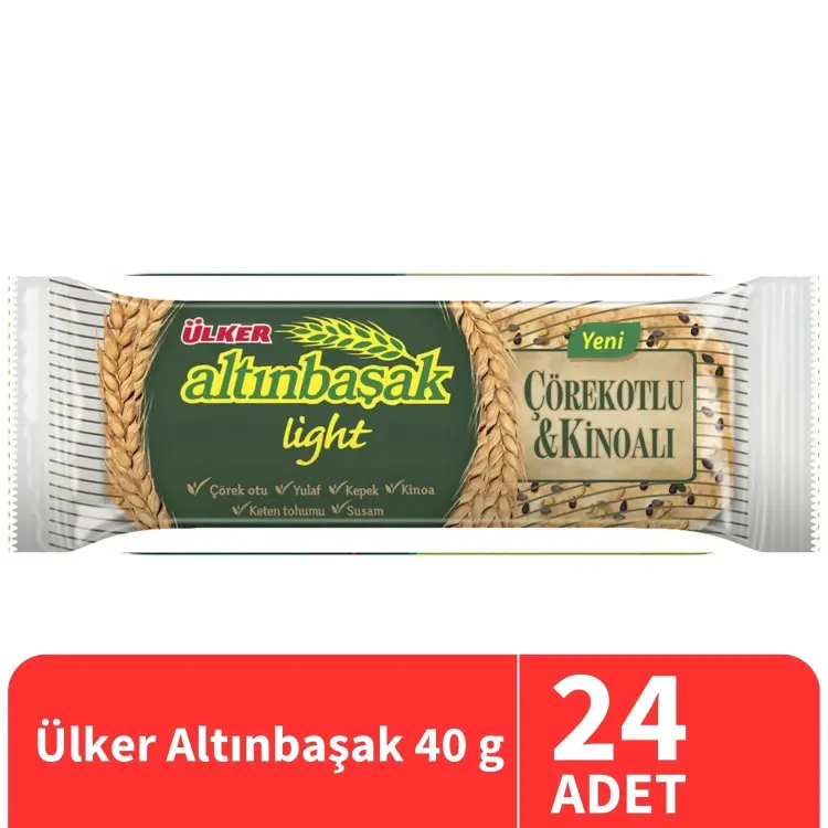 Ülker Altınbaşak Çörek Otlu ve Kinoalı Kraker 40 Gr 24 Adet - 1