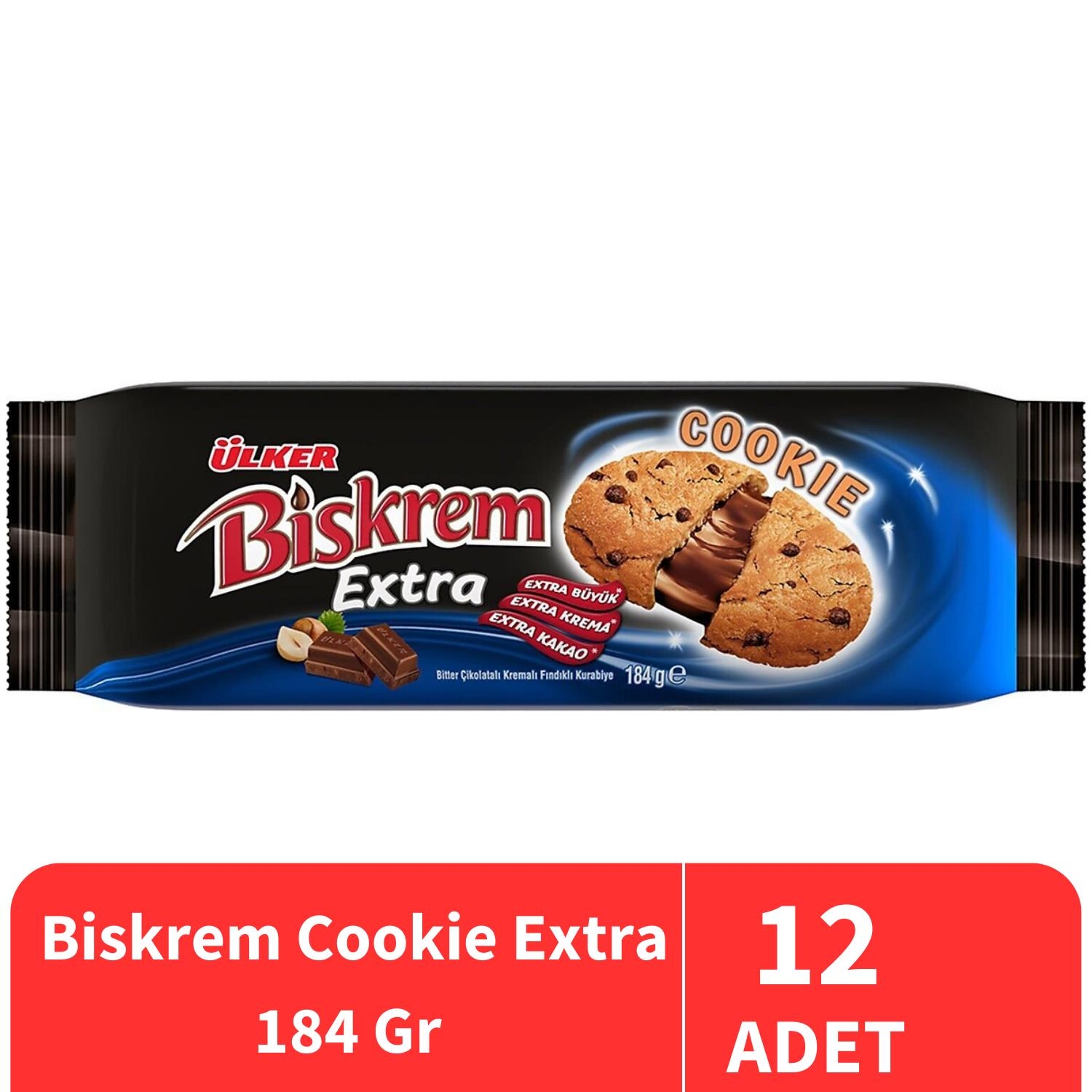 Ülker Biskrem Extra Cookie Bisküvi 180 Gr 12 Adet