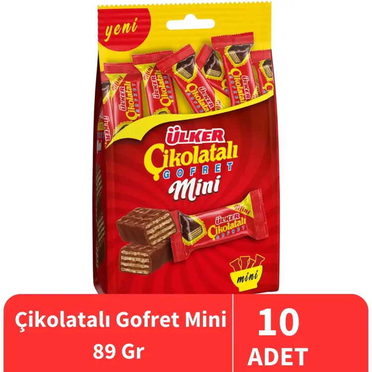 Ülker Çikolata Gofret Mini Çoklu Paket 82 Gr 10 Paket - Ülker