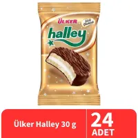 Ülker Halley Çikolata Kaplı Bisküvi 30 Gr 24 Adet - 1