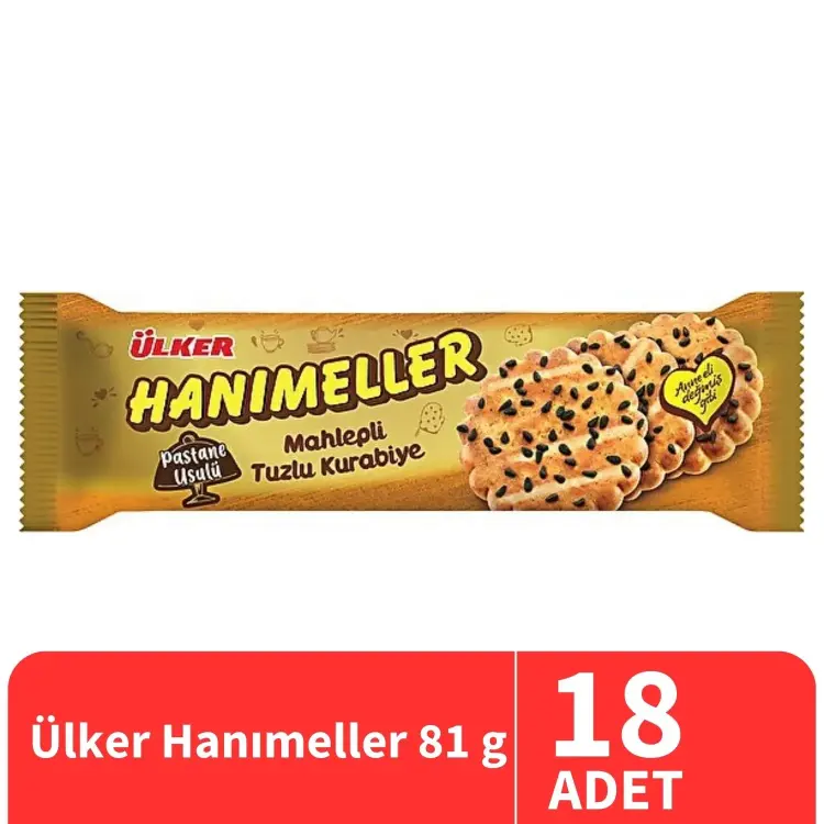 Ülker Hanımeller Mahlepli Tuzlu Kurabiye 81 Gr 18 Adet - 1