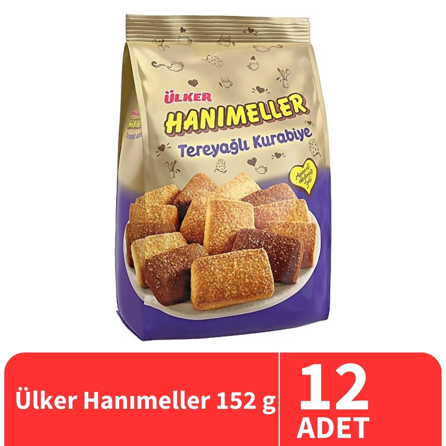 Ülker Hanımeller Tereyağlı Kurabiye 152 Gr 12 Adet