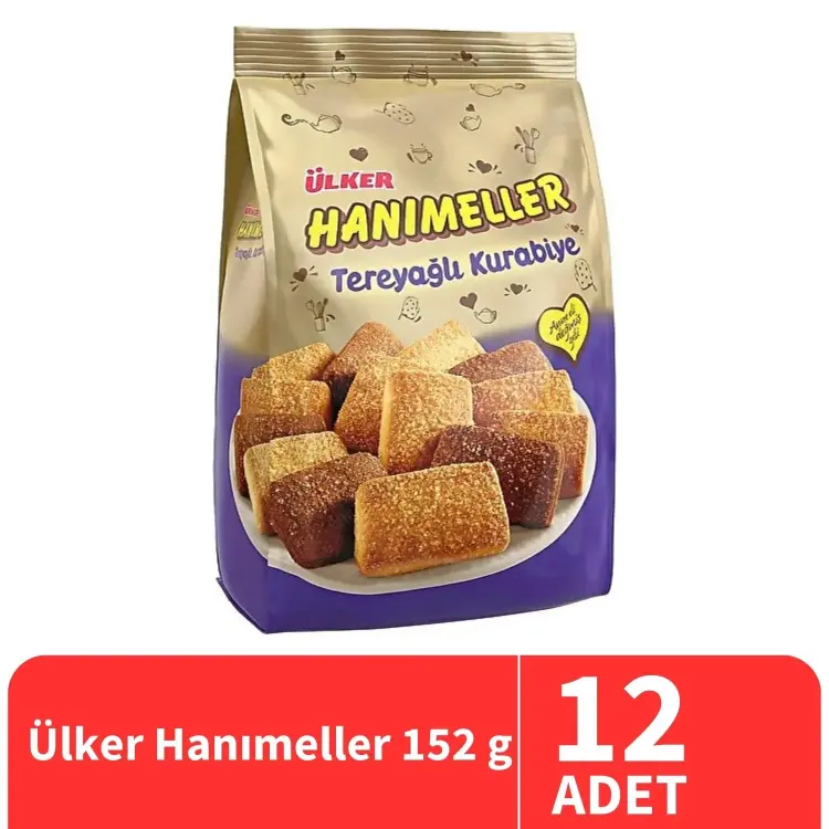 Ülker Hanımeller Tereyağlı Kurabiye 152 Gr 12 Adet - 1