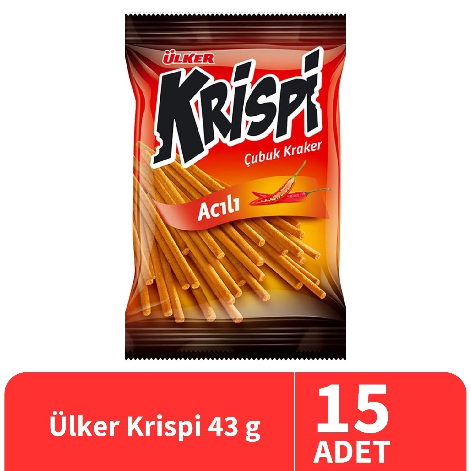 Ülker Krispi Acılı Çubuk Kraker 43 Gr 15 Adet
