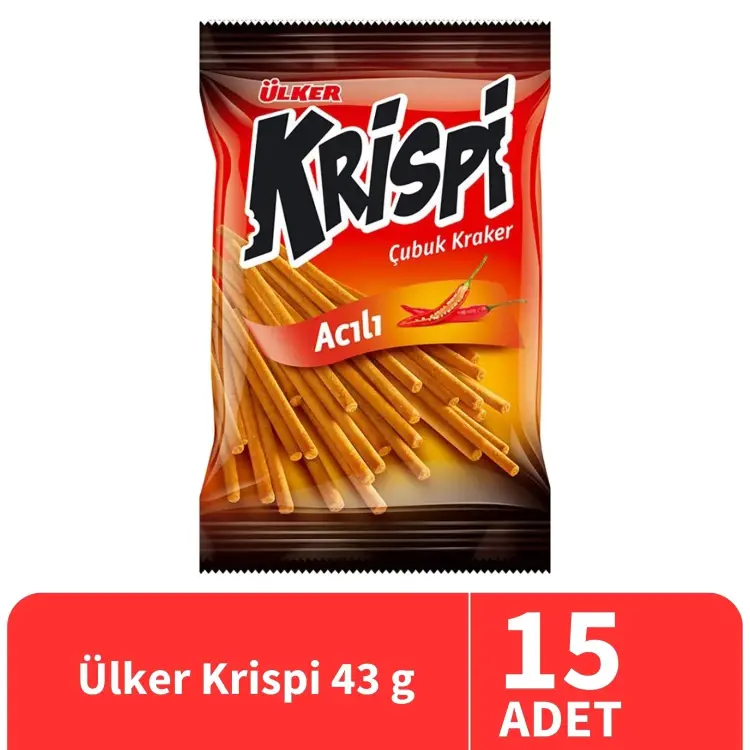 Ülker Krispi Acılı Çubuk Kraker 43 Gr 15 Adet - 1