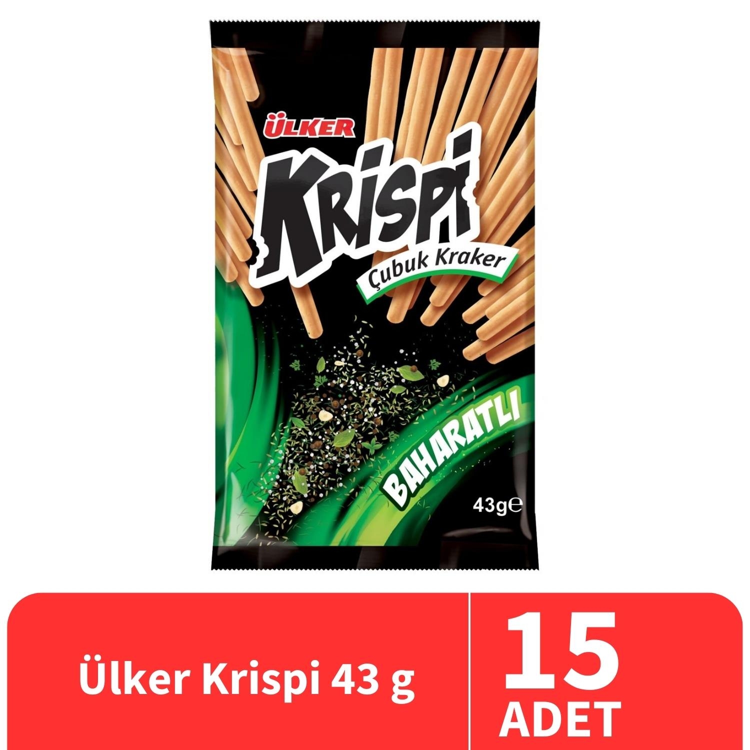 Ülker Krispi Baharatlı Çubuk Kraker 43 Gr 15 Adet