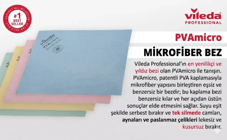 Vileda Professional PVAmicro Mikrofiber Bez 5 Li Yeşil - 5