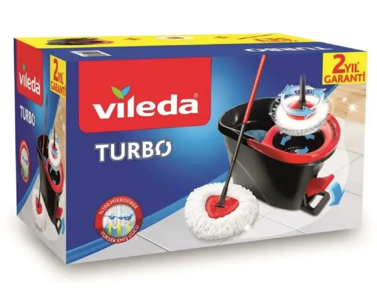 Vileda Turbo Pedallı Temizlik Seti Siyah - 1